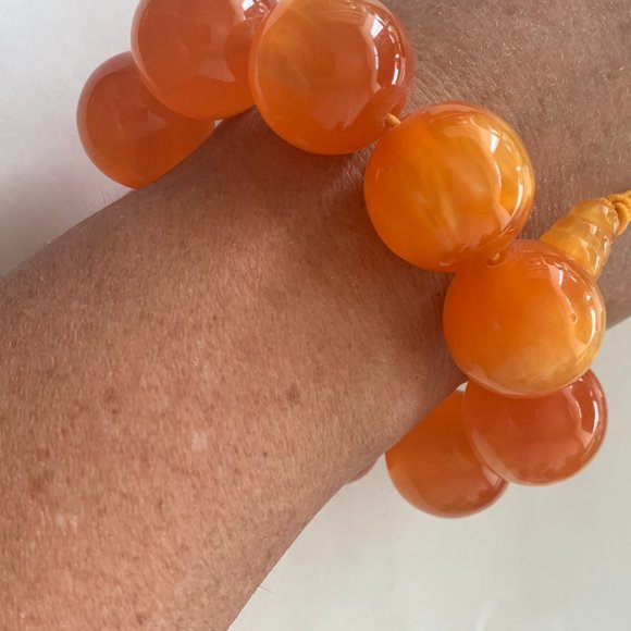 Amber Large Bead Bracelet on Elastic String | NWT - Picture 3 of 5